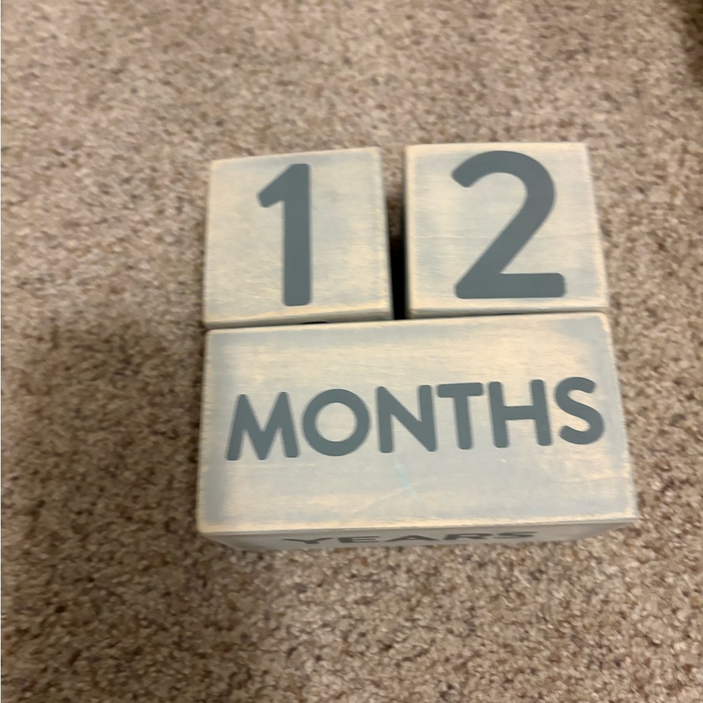 Pearhead Wooden Milestone Age Blocks 3 Blocks Weeks Months Years Grade